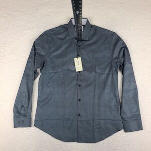 C Lab NYC Shirt Mens 15.5 - 35 Blue Gray New Extreme Slim Fit 4 Way Dress Button